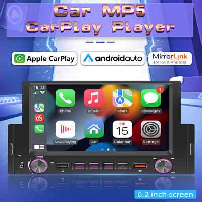 1Din 6,2" autorádio CarPlay Bluetooth Android-Auto MP5 přehrávač Hand Free USB FM přijímač Stereo hlavní jednotka audiosystému F170C