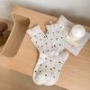 Female Autumn and Winter Thickened Warm Polka Dot Lovely Lace Wool Drum Pile Socks