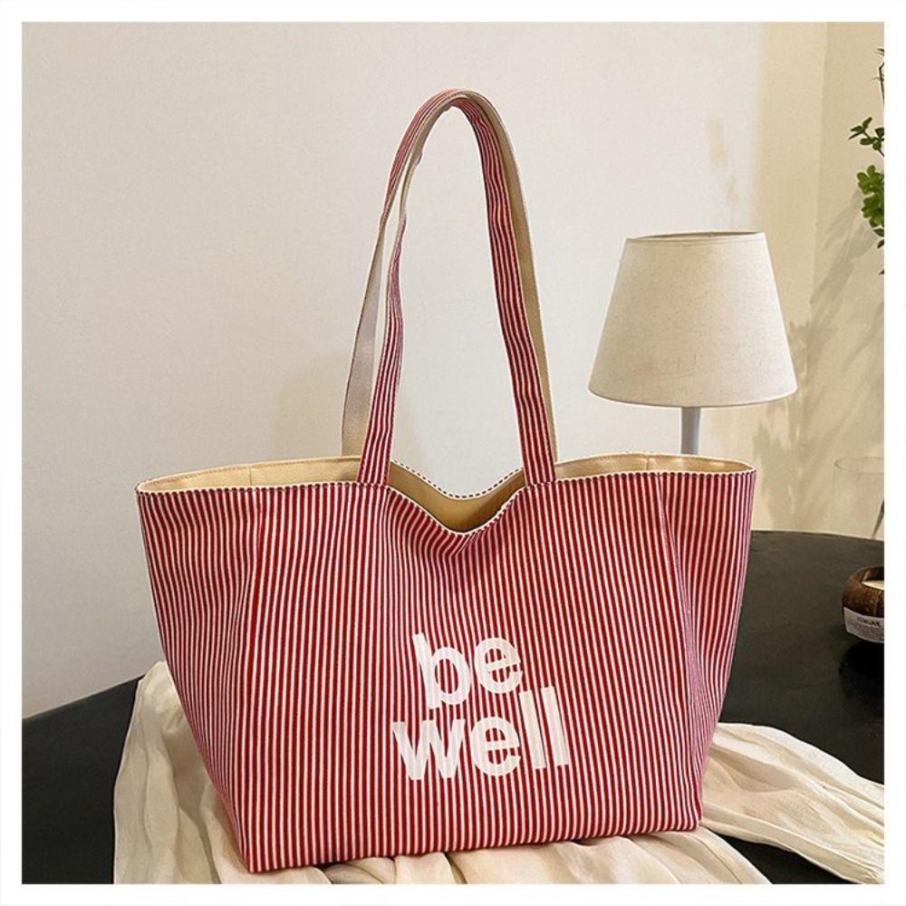 Two-sided Design Women's Shoulder Bag Canvas Material Canvas Handbag Daily Use