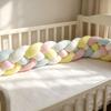 Handmade Four-Strand Fishtail Braid Crib Bumper and Children's Bed Guardrail Pillow Decoration