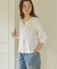 OURHOPE Ribbon Shirred Blouse - Ivory