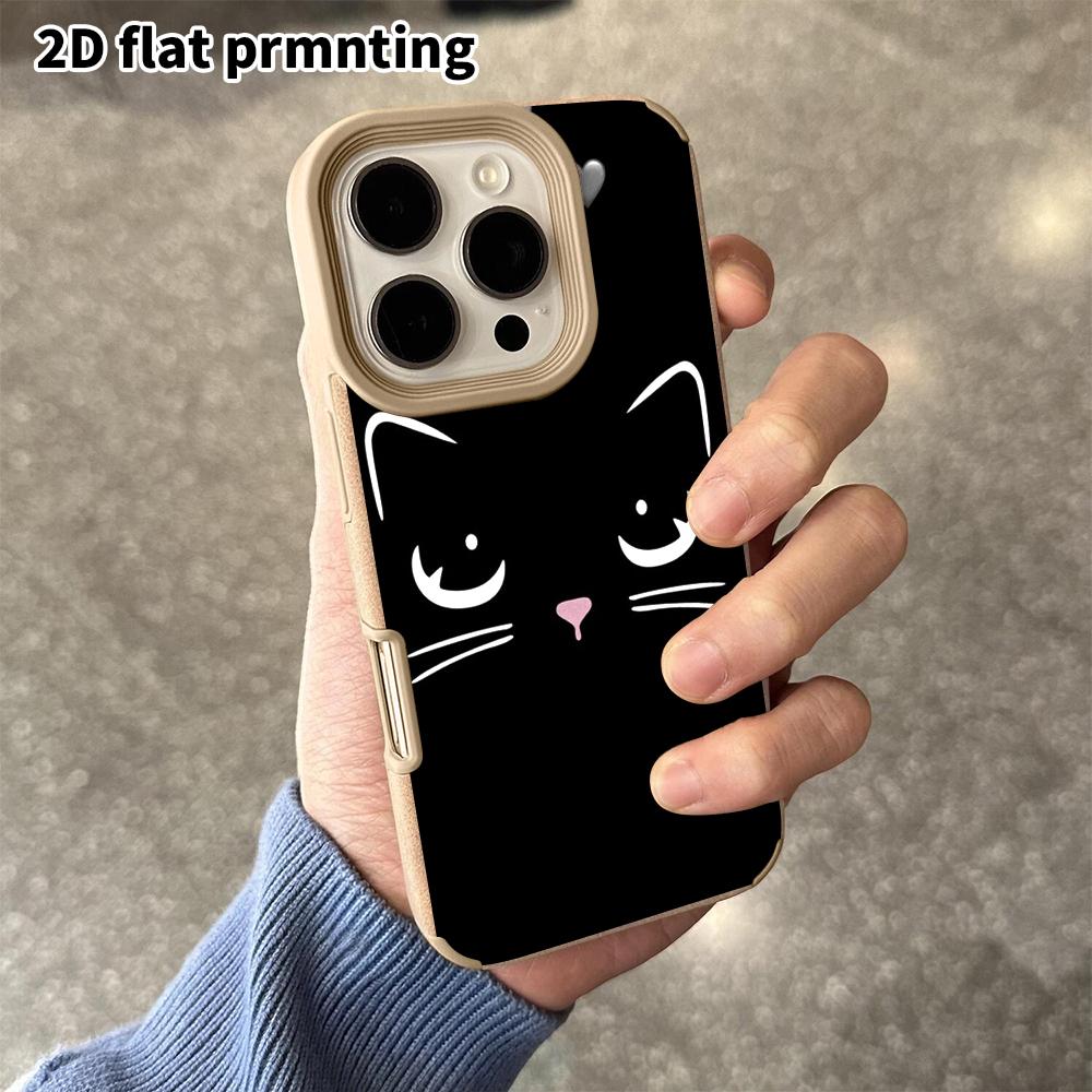Phone Case: 2D Flat Lambskin Suitable for iPhone 18 17 16 15 14 13 Pro Film Protective Case,black Background, Christmas and Halloween Gift