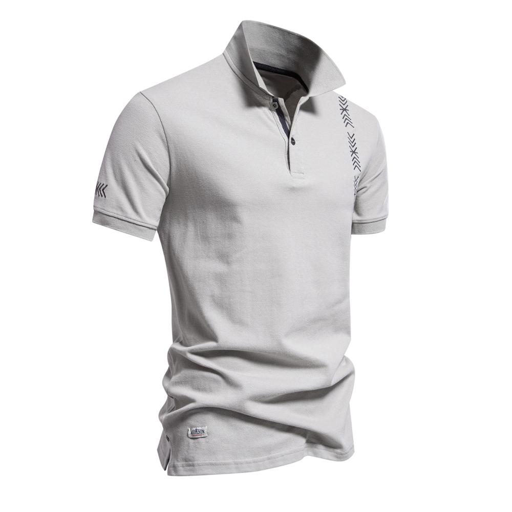 Men’s Polo Shirts Cotton Short Sleeves Lapel Collar Embroidery Casual T-shirts Daily Comfy Menswear Summer Slim Fit Tops