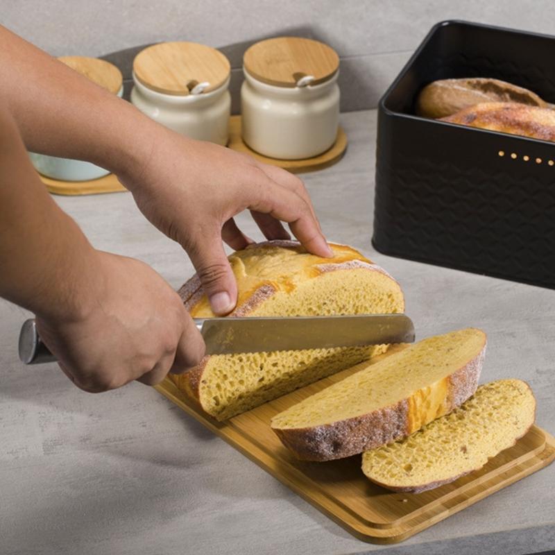 Kitchen Bread Storage Box Tall Bread Holder with Lid Large Metal Bread Organizer Cases Bread Loaf Storage Container