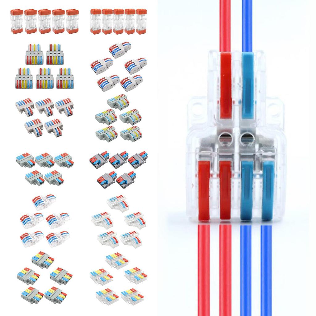 Compact Splicing Wire Connector Assortment 5x Lever Wiring Cable Connectors Terminal Loudspeakers