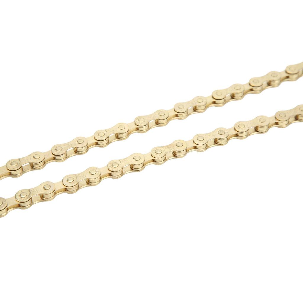 8 Speed Bicycle Chain Universal Carbon Steel Mountain Road Bike Chain Replacement for Outdoor Cycling Gold