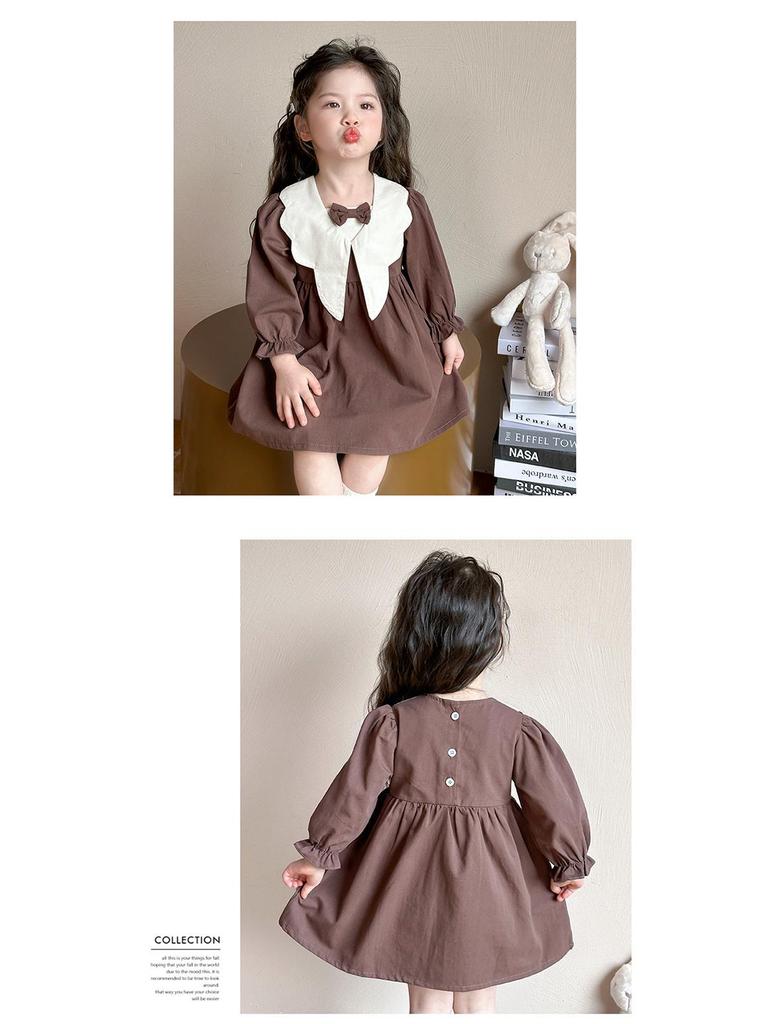 Autumn Korean-Style Academy Dress for Baby Girls – Infant Princess Fashion