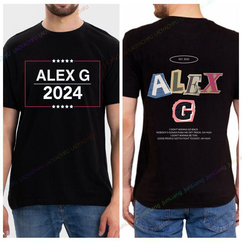 Tričko Alex G Funny Print Módní styl Gotický ležérní top Volné tričko s krátkým rukávem a výstřihem