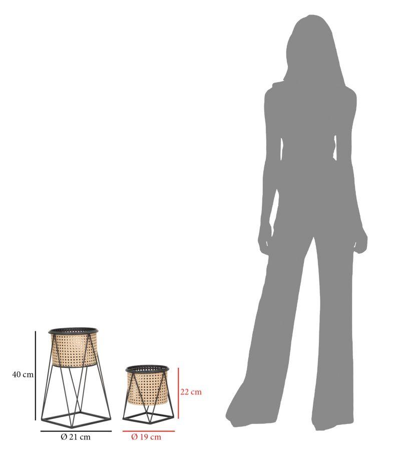 Vase Holder Osaka Set 2Pcs Cm Ø 21X40-19X22