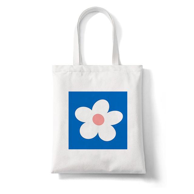 Женская холщовая сумка-тоут в стиле ретро с цветочным принтом — фото 10