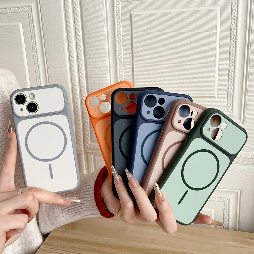 For iPhone 15 Case Compatible with MagSafe Dual Color Skin Touch TPU PC Shockproof Phone Cover