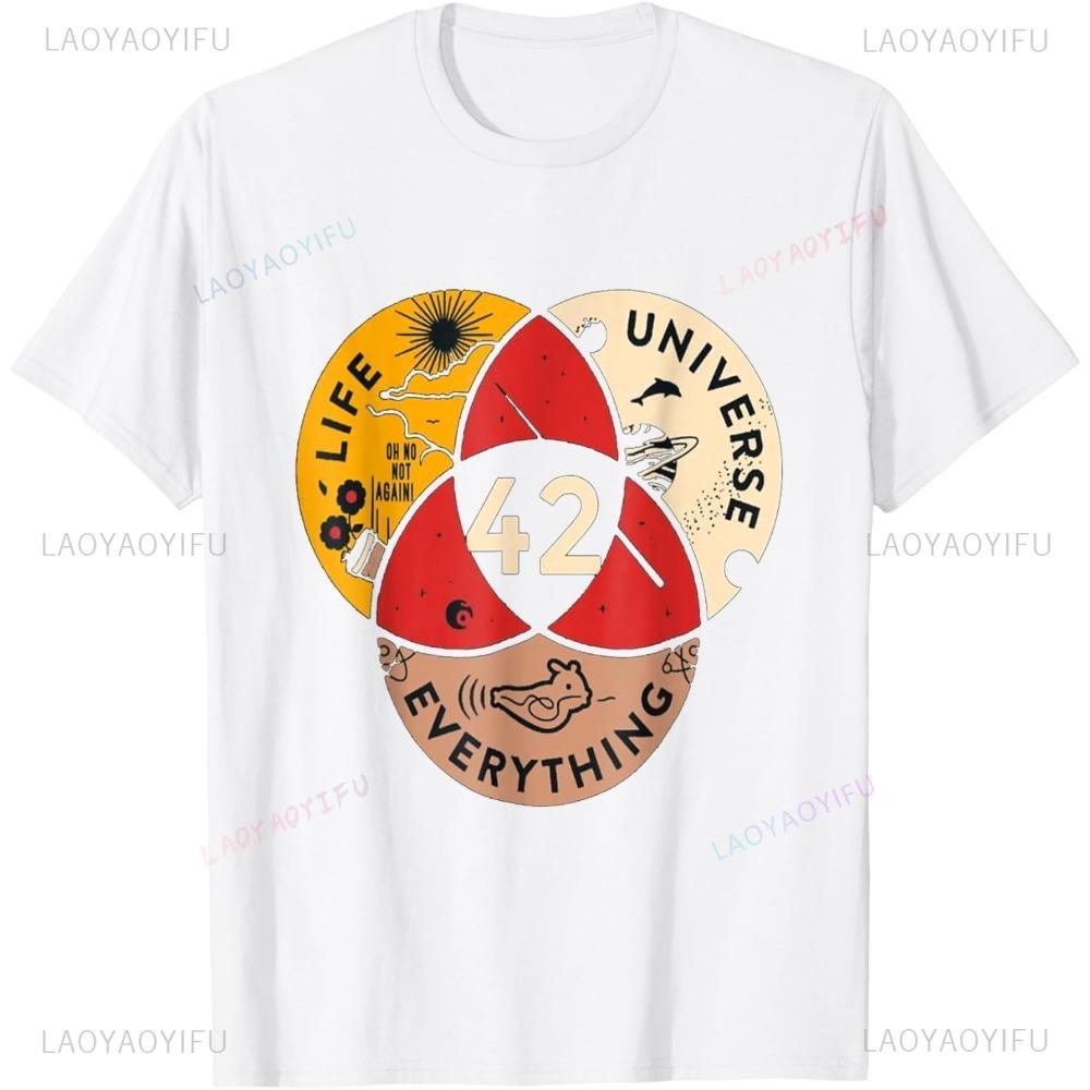 Hot Sale 42 Answer To Life Universe and Everything Science Vintage T-Shirt Casual Fashion Streetwear Man Tshirt Loose Women Tees