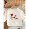 European Sizes Kids' Cute Print Pattern Easy Sweet Beauty Spring Thin Round Neck Sweatshirt