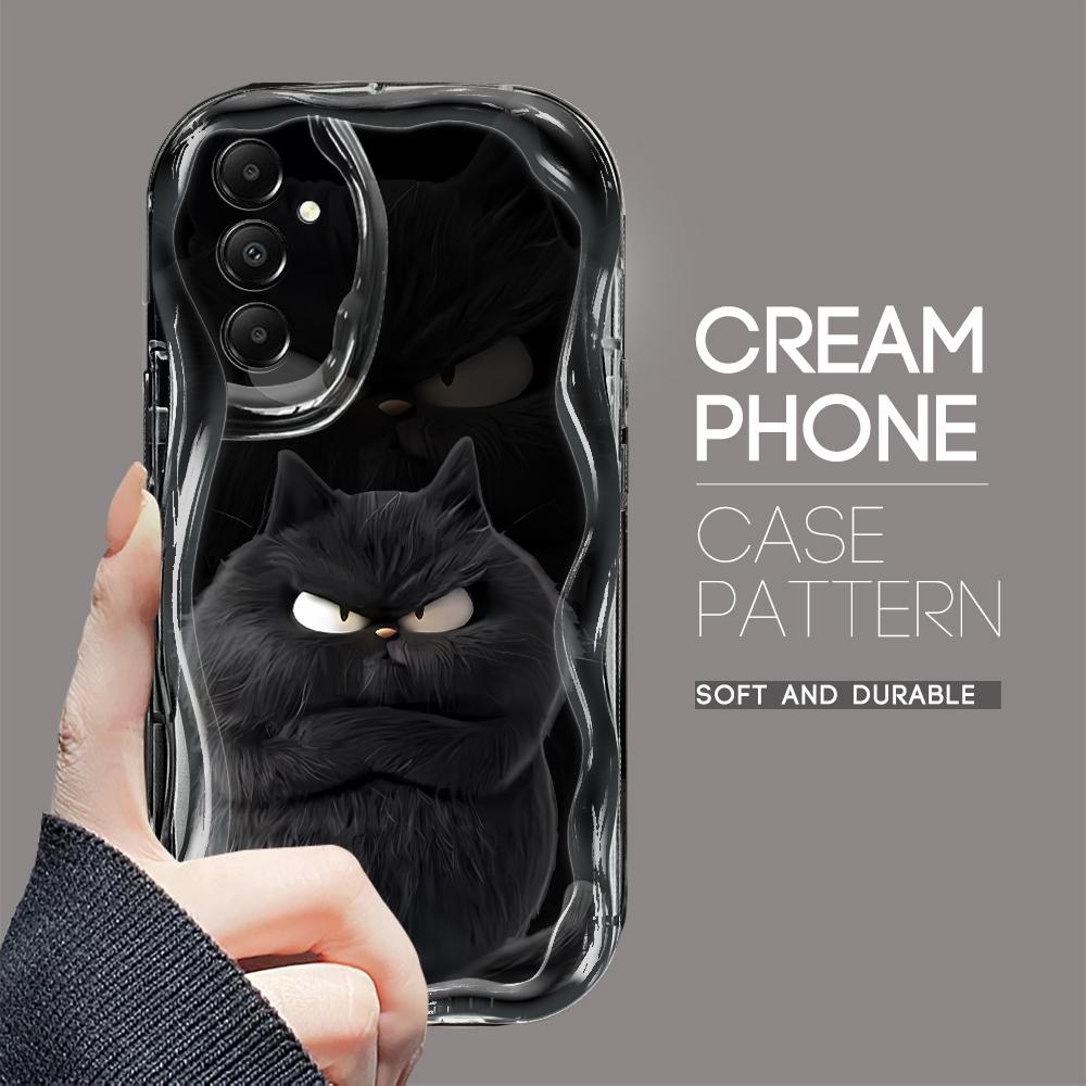 

Милый мультяшный узор, кремовая текстура, мягкий силиконовый чехол с волнистыми краями, чехол для телефона Samsung Samsung S21 5G чёрный