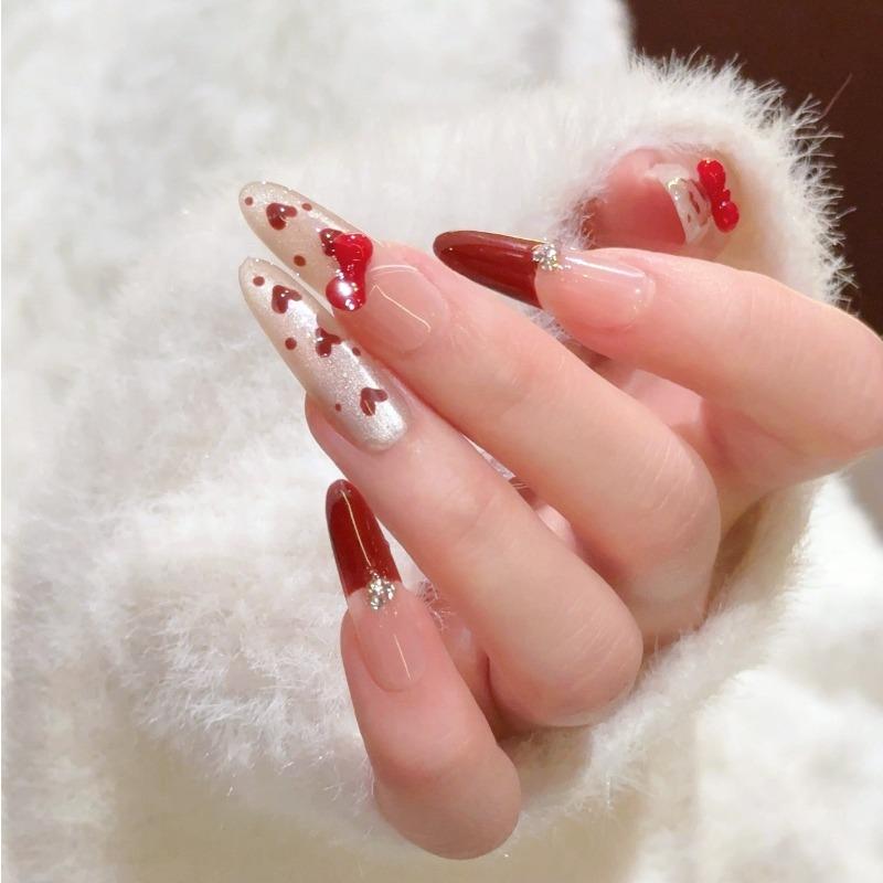 Cat's Eye Wearing Nail Pure Hand-made Nail Piece Fake Nail Wearing Nail Piece Advanced Sense Thin Dog Long