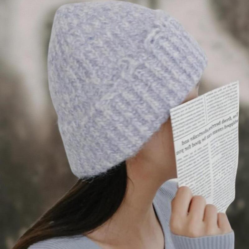 Women's Pastel Bocashi Roll-Up Golji Knit Winter Hat