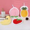 Cute fruit hand towel, coral fleece thickened and soft to absorb water without shedding hair, hanging cartoon hand towel