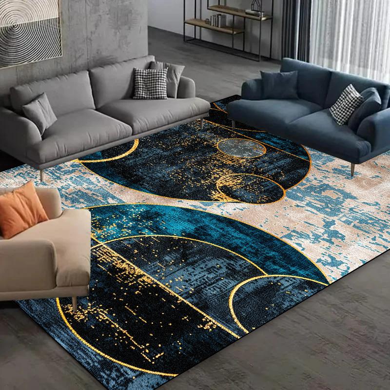 Modern Geometry Carpet for Living Room Abstract Large Rug Non-slip Bedroom Cloakroom Decoration Rugs Washable Coffee Table Mat