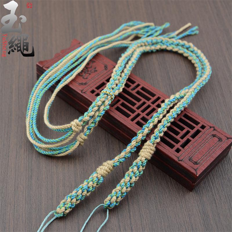 Tibetan Style Hand-Woven Cotton Thread Tangka Pendant Necklace Rope