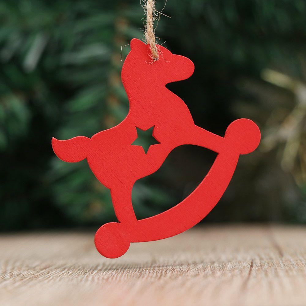 DIY Gifts Drop Pendant Christmas Tree Decoration Santa/Elk/Angel Wooden Ornaments Xmas Hanging