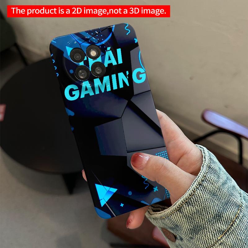 2DFlat Xiaomi Redmi phone caseBlue Neon Gaming Geometry Phone Casesuitable for Redmi Note 11 12 13 14 A3 K80 15 17 Ultra