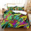 Colorful Geometric Duvet Cover Psychedelic Pattern Bedding Set Abstract Art Comforter Cover Twin For Boys Girls Kids Teen Decor