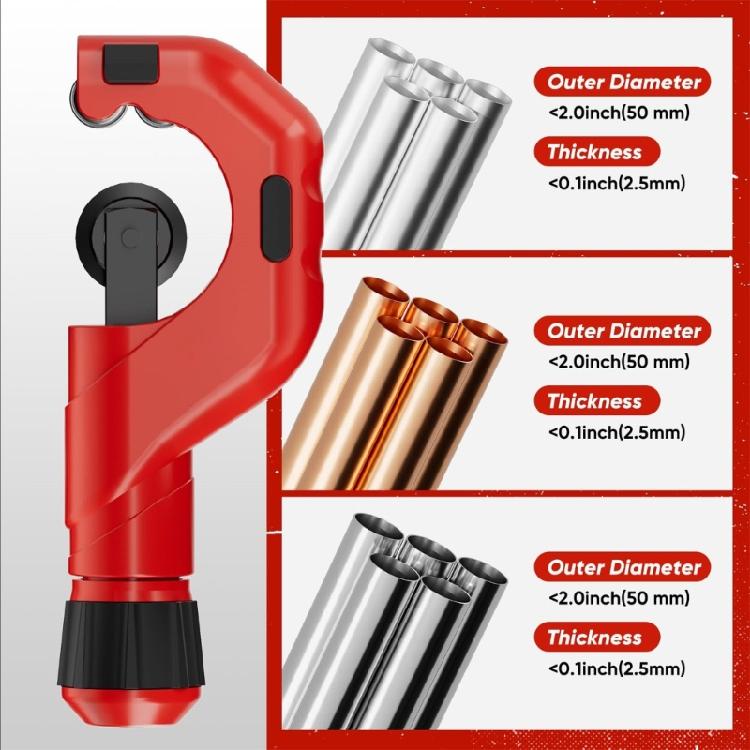 MultiSize Pipe Cutter Set 6-50mm 3-22mm Diameter Capacity Includes Roller Bearing Design For Effortless Operation