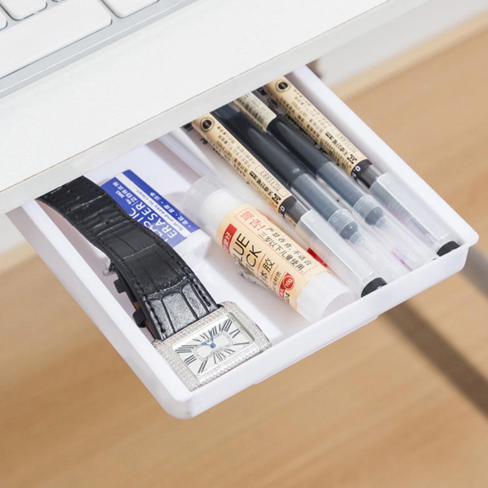 Samolepicí zásuvka pod stůl Skrytý úložný box Úspora místa Víceúčelový organizér na psací potřeby pro psací potřeby/kancelářské potřeby