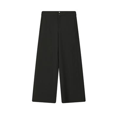 Af Naoki Takizawa Moderigtige Alsidige Slanke Elegante Hverdags Behagelige Vævede Afslappede Lange Bukser Dame Bunde Sort F11W542801FBK