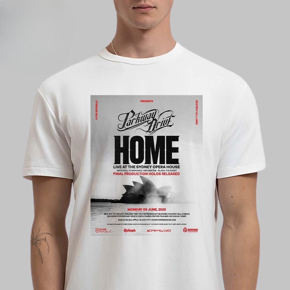 

Rare Parkway Drive Munich Germany 2025 20 Year Anniversary European Tour Pop Up Exclusive Tee on September 20 2025 Two Sided Tee 4XL