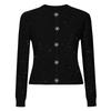 Quality In-stock Spring and Autumn New Fashionable Rhinestone Button Trendy Knit Heavy-duty Woolen Top Cardigan Jacket for Women 24265
