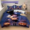 3pcs Witch Moon Halloween Pumpkin Quilt Cover Set (1 Quilt Cover + 2 Pillowcases Without Pillow Core), High-Definition Printing for Home and Dorm