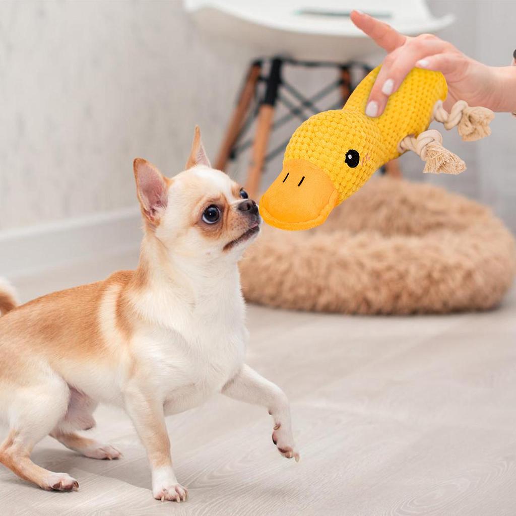 Dog Toys Plush Duck Shape Interactive Game Cute Animal Plush Toys For Travel Indoor Playtime Enrichment Home Boredom Reduction
