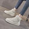 2025 autumn new high-top leather little white shoes women's explosion spring and autumn Korean version versatile platform sports shoes ins tide