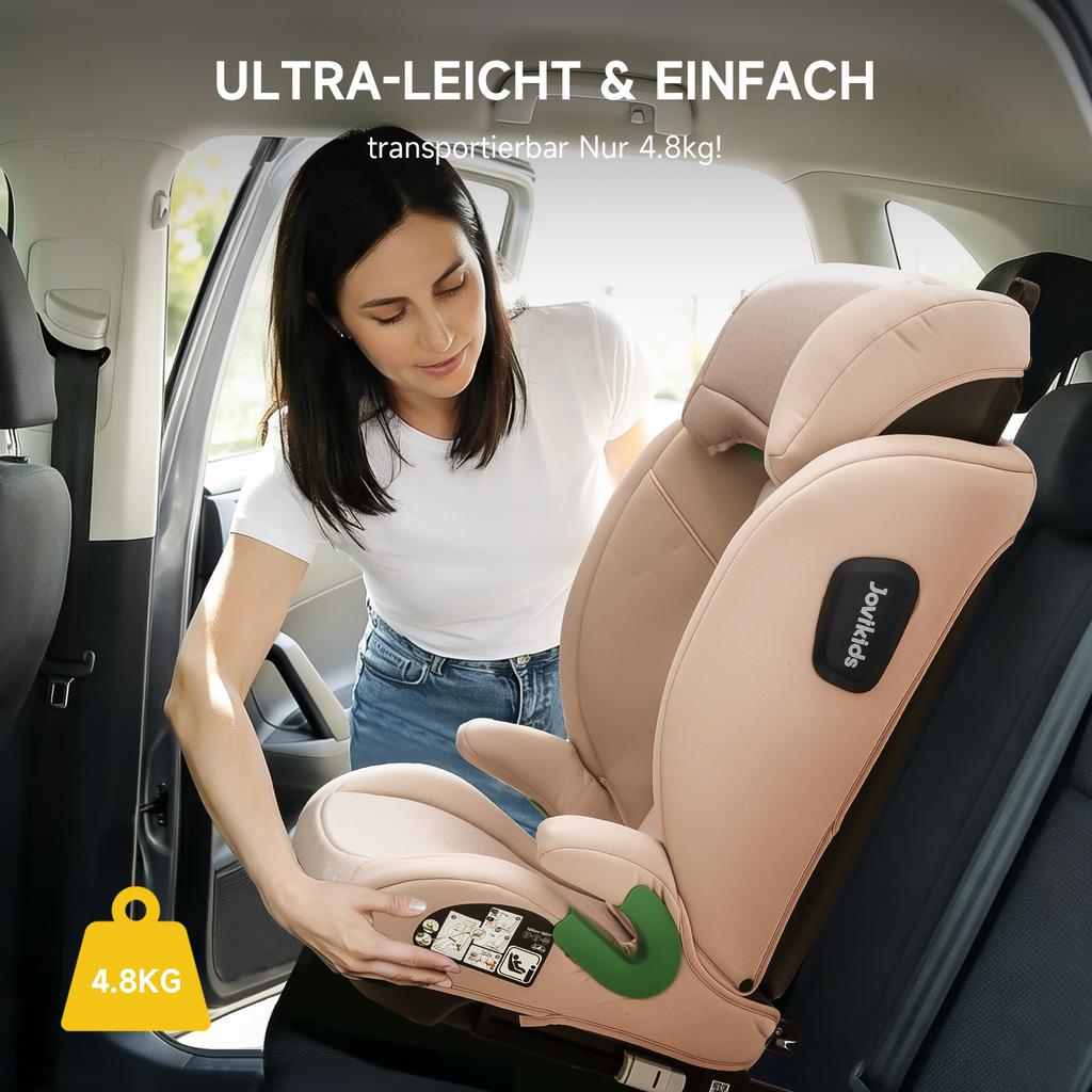 i-Size R129 Child Car Seat for 3.5 to 12 Years (100-150 cm), with Adjustable Backrest, Headrest, Side Impact Protection, Lightweight (Pink, ISOFIX)