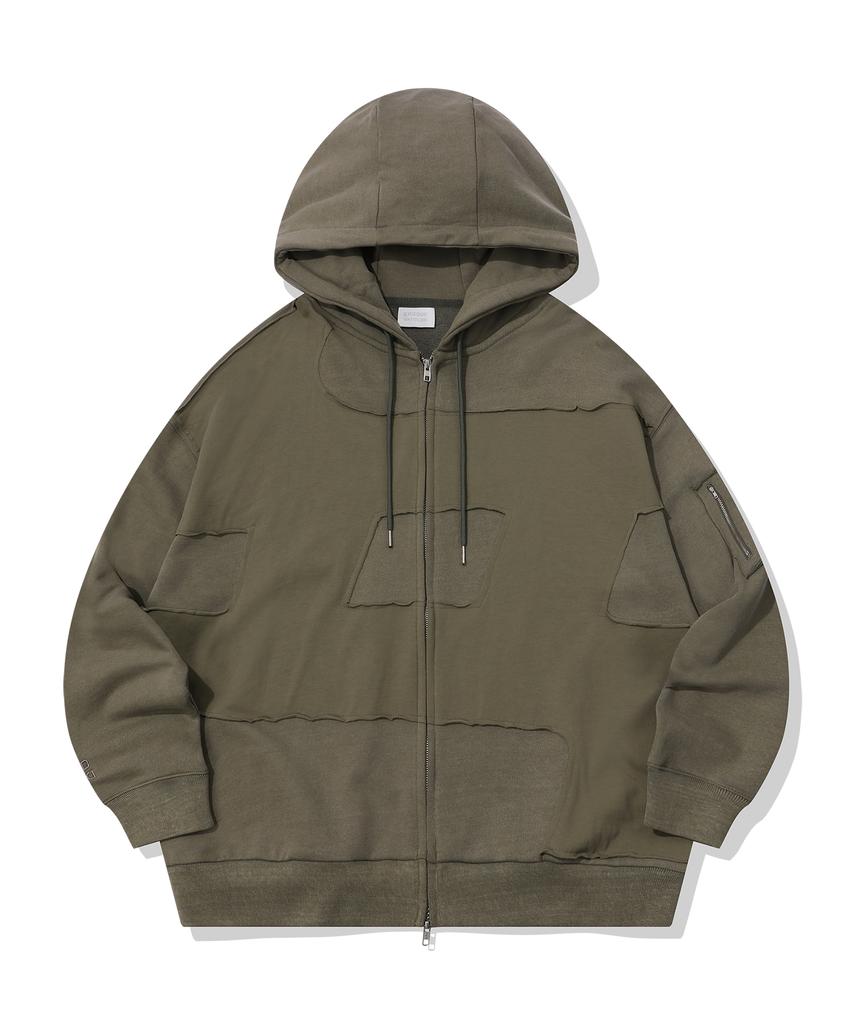Episode Untitled Symbol Match Pigment Zip-Up Hoodie_Khaki