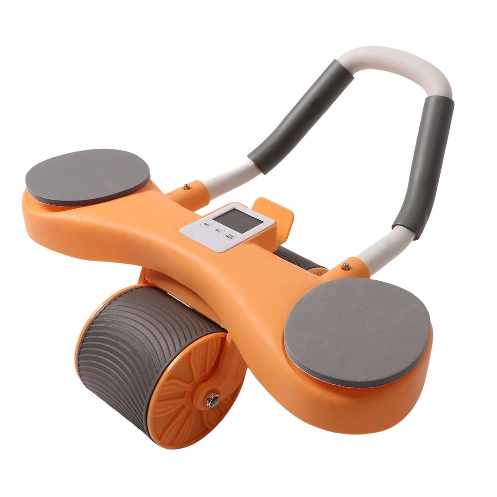 Ab Exercise Roller Automatic Springback Anti Slip Dual Wheel Detachable Abdominal Wheel with Knee Mat for Home Gym