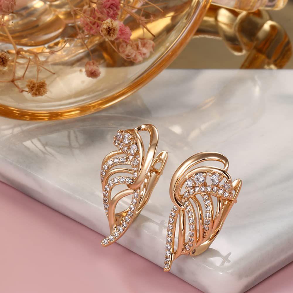Stylish Copper Zircon Earrings for Women and Girls