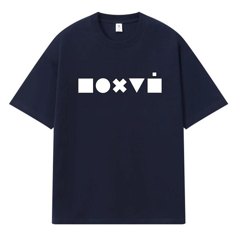 2026 Square Circle Cross Triangle Printed Graphic Streetwear Y2k Harajuku 100% Cotton T Shirt Casual Oversized Summer Men T-shirt
