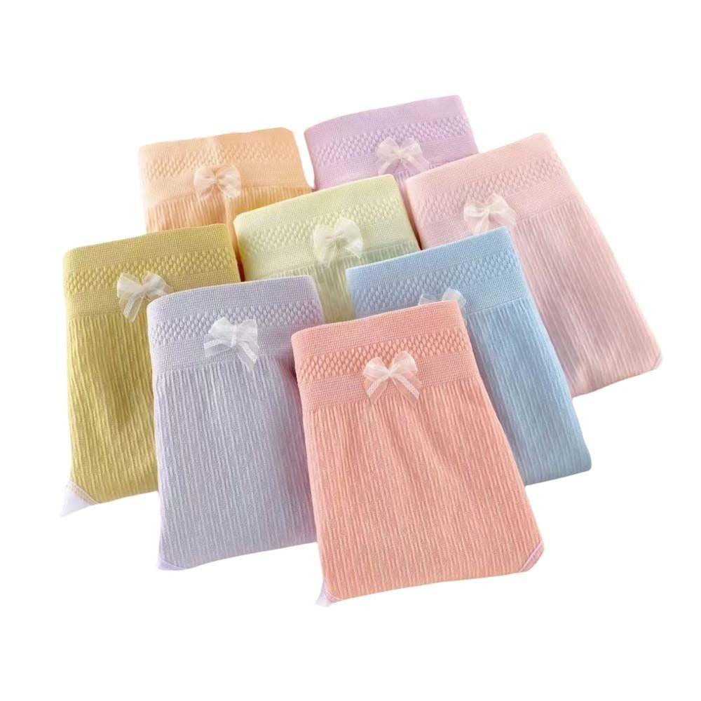 8Pcs Low Waist Ruffles Briefs Female Lingerie Bow Underpants Simple Women Panties Set  Daily Sports