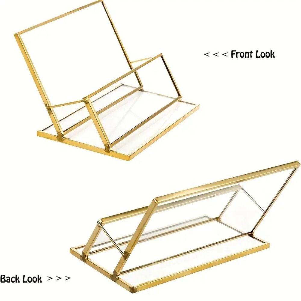 Metal Vintage Clear Golden Edge Holder Professional Business Card Organizer Businessmen