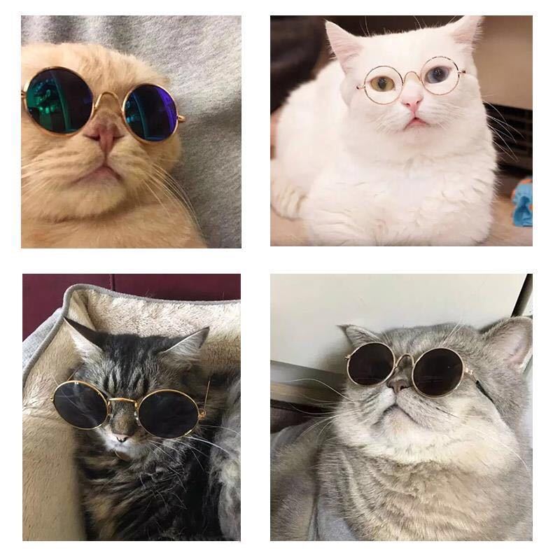 1 Pc Pet Glasses Retro Cool Hippie Style Glasses Doll Props For Photography Cat & Dog Funny Sunglasses Accessories