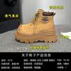 2576 Height increase 8 Martin boots Women's leather thick-soled autumn thin retro short boots New rhubarb boots