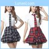 Playful And Sophisticated Womens Sexy Lingerie School Uniform Cosplay Dress Set