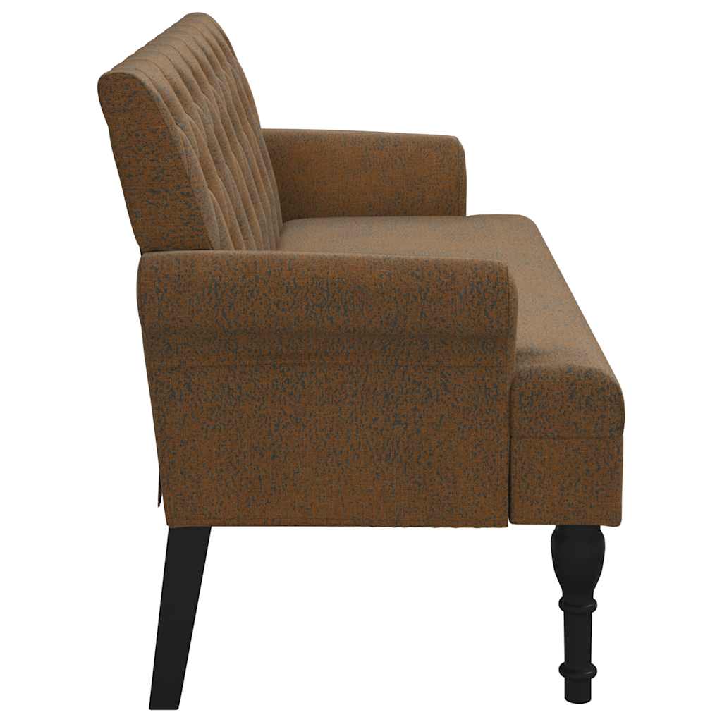 Bench with Backrest Brown 120 x 62 x 75.5 cm Faux Suede Look