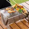 Portable Charcoal Grill Stainless Steel BBQ Stove for Outdoor Camping Picnic Hiking Folding Air Ventilation Design Grill Lightweight Barbecue Grill