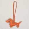 "Dachshund Leather Keychain and Bag Charm Pendant"