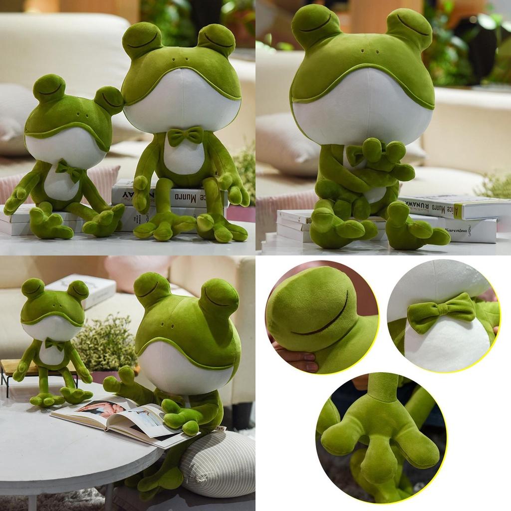 Adorable Soft Plush Frog Stuffed Animal Toy Ideal For Kids Bedtime Cuddly Pillow