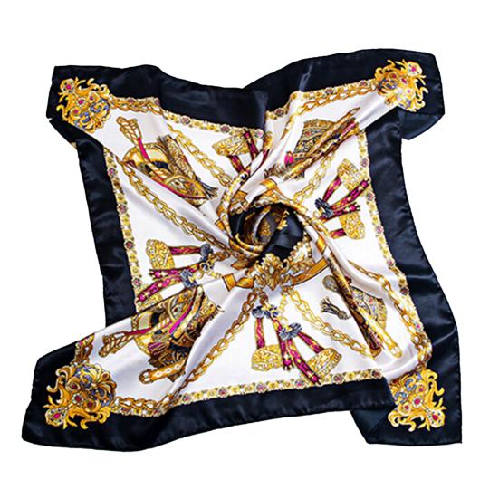 Scarf Comfortable Square Shape Satin Carriage Chain Scarves Shawl for Daily Life