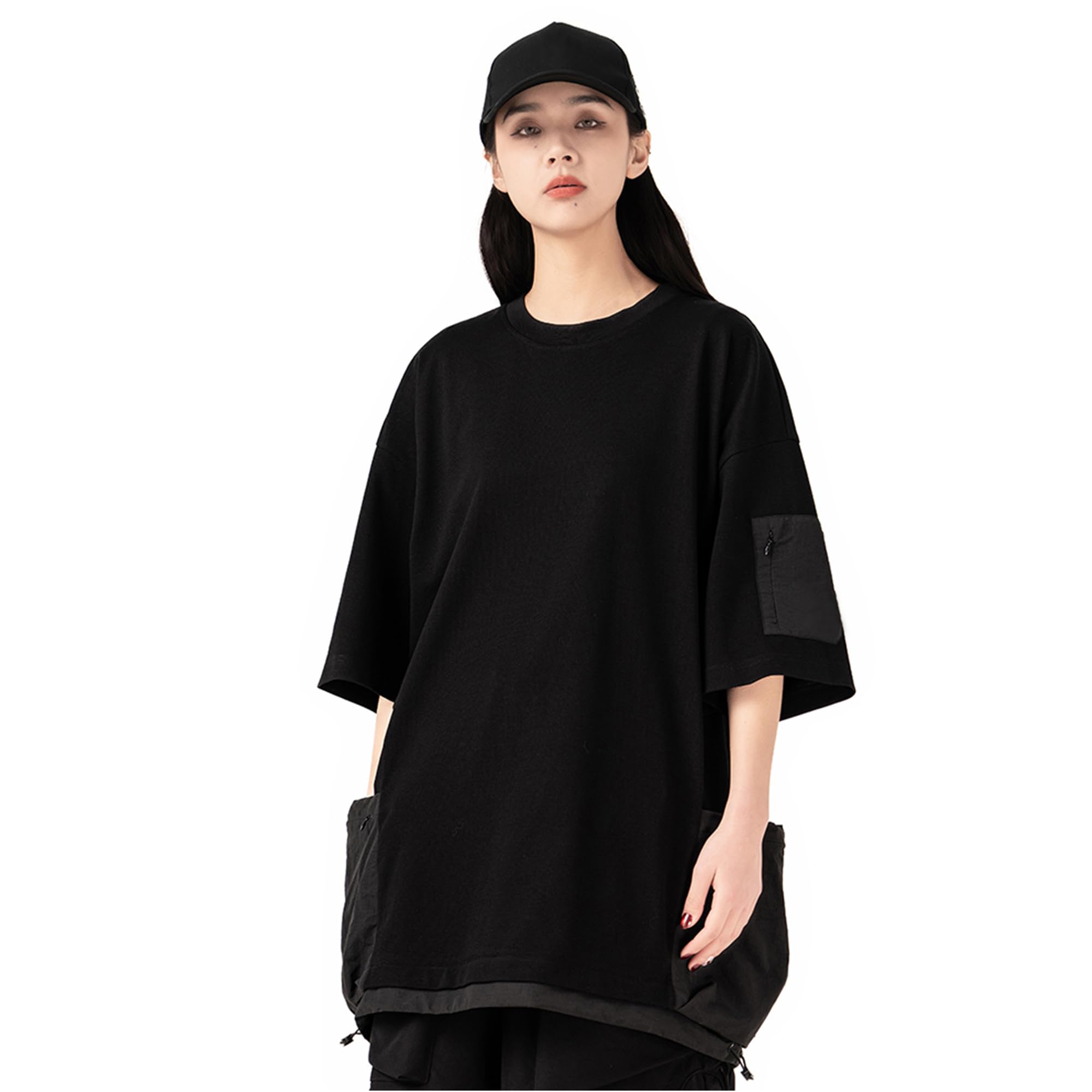 

ZORZIND Повседневная футболка с коротким рукавом для активного отдыха, дышащая и быстросохнущая, уличная одежда, унисекс, одежда для весны/лета (Черный, Размер 2XL)